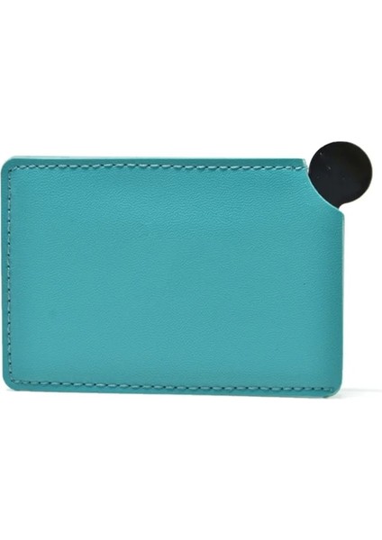 Göl Yeşili 1 Pc Taşınabilir Mini Kırılmaz Makyaj Aynası Paramparça Geçirmez Cep Kozmetik Ayna Pu Deri Paslanmaz Çelik Kart Özel Logo (Yurt Dışından)