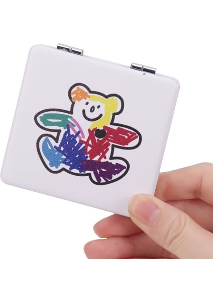 04 1pc Sevimli Küçük Ayı Öğrenci Makyaj Aynası Kadın ve Sevimli Makyaj Aracı Karikatür Taşınabilir Çift Taraflı Küçük Ayna (Yurt Dışından) indirimleri