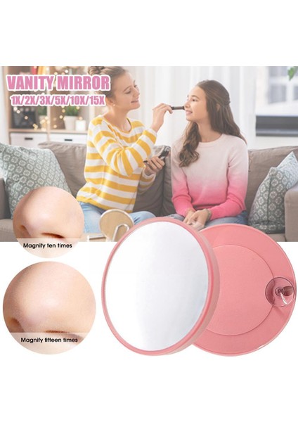 5x Yüksek Büyütme Siyah Nokta Büyüteç Makyaj Aynası Taşınabilir Çok Katlı Ayna Emme Yeni Tip Fincan Kadın 1/2/5/10 P0A9 (Yurt Dışından) modelleri