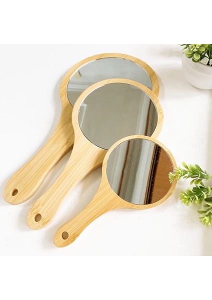 Büyük Saplı Ayna Yeni Küçük Taşınabilir Bambu Makyaj Aynası El Yapımı Saplı Yuvarlak Kozmetik Ayna Tek Saplı Kişisel Makyaj El Aynası (Yurt Dışından) modelleri