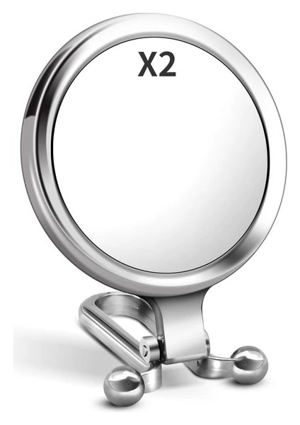 Silver-X2 2/5/10X Parlak Büyüteç Makyaj Aynası El Makyaj Aynası Katlanır El Aynası Cep Aynası Kompakt Aynalar Makyaj Araçları (Yurt Dışından)