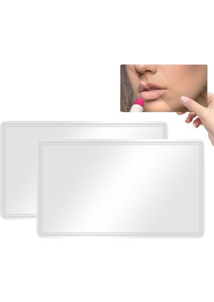 2 Adet Kendinden Yapışkanlı Hd Kolay Kurulum Kamyon Güneşlik Mini Araba Makyaj Aynası Dayanıklı Çizilmeye Dayanıklı Dikdörtgen Ultra Ince Vanity (Yurt Dışından)