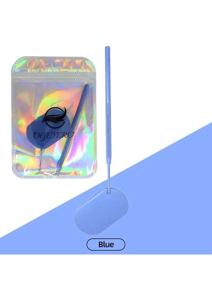 Jz-19 Mavi 1 Adet Kirpik Muayene Aynası Makyaj Aynası Kirpik Kontrol Aynası Paslanmaz Çelik Ay Şekli Güzellik Kirpik Uzatma Gözler Makyaj Aracı (Yurt Dışından)