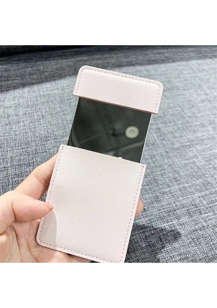 Beyaz Ultra-Ince Makyaj Aynası Makyaj Aynası Kozmetik Makyaj Cebi Dikdörtgen Katlanabilir Kompakt Makyaj Katlanır Aynalar Kırılmaz (Yurt Dışından)