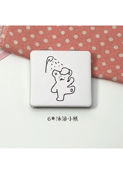 6 Karikatür Taşınabilir Çift Taraflı Pu Küçük Ayna Öğrenci Makyaj Aynası Sevimli Küçük Ayı Kozmetik Ayna Kadın Kozmetik Araçları (Yurt Dışından) fiyatları