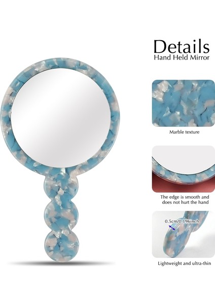 C-1 Selüloz Asetat Vintage El Makyaj Aynası Kozmetik Ayna Saplı Kompakt Cep Aynası Ev ve Seyahat Kullanımı (Yurt Dışından) fırsatları