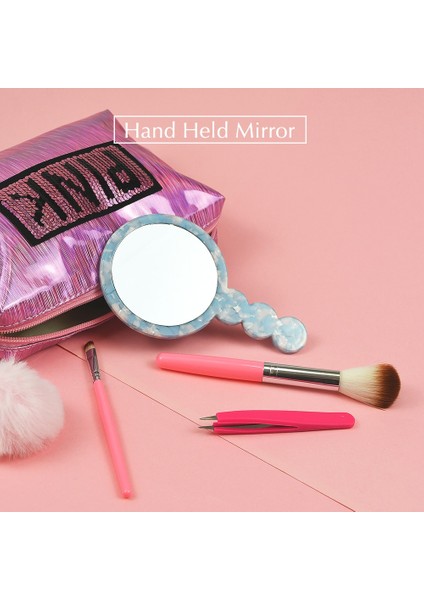 C-1 Selüloz Asetat Vintage El Makyaj Aynası Kozmetik Ayna Saplı Kompakt Cep Aynası Ev ve Seyahat Kullanımı (Yurt Dışından) indirimleri