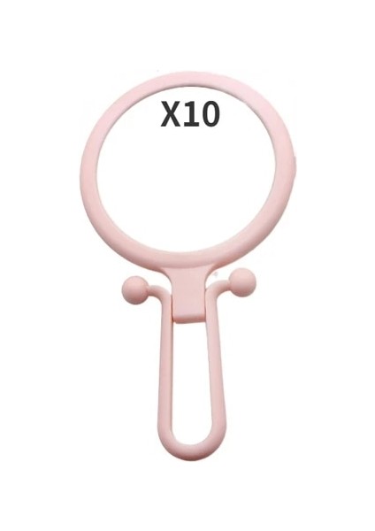 PINK-X10 2/5/10X Parlak Büyüteç Makyaj Aynası El Makyaj Aynası Katlanır El Aynası Cep Aynası Kompakt Aynalar Makyaj Araçları (Yurt Dışından)