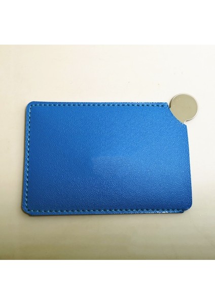 Gök Mavisi 1 Pc Taşınabilir Mini Kırılmaz Makyaj Aynası Paramparça Geçirmez Cep Kozmetik Ayna Pu Deri Paslanmaz Çelik Kart Logoyu Özelleştirmek (Yurt Dışından)