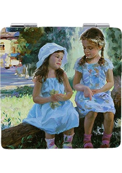 ST118 Youhaken Sevimli Kız Kardeşler Ünlü Tablolar Baskı Taşınabilir Ayna Güzel Peri Espejo De Maquillaje Karikatür Küçük Aynalar ST92 (Yurt Dışından)