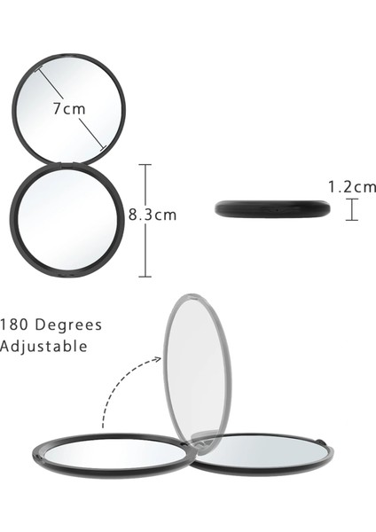 Siyah Katlanır Ayna Cep Mini Taşınabilir Makyaj Aynaları Seyahat El Küçük Ayna Vanity Katlanabilir Kompakt Kozmetik Araçları (Yurt Dışından) modelleri