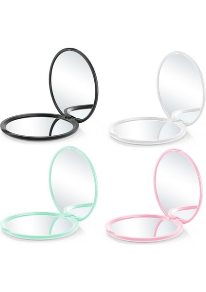 Siyah Katlanır Ayna Cep Mini Taşınabilir Makyaj Aynaları Seyahat El Küçük Ayna Vanity Katlanabilir Kompakt Kozmetik Araçları (Yurt Dışından) indirimleri