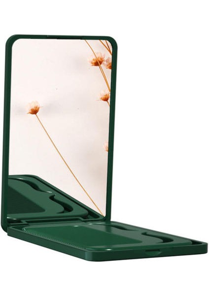 Yeşil Taraklı 1 Adet Çift Taraflı Mini Makyaj Aynası Büyütün Katlanabilir Cep Küçük Makyaj Aynası Seyahat Güzellik Kozmetik Aracı Kız Kadınlar Için (Yurt Dışından)