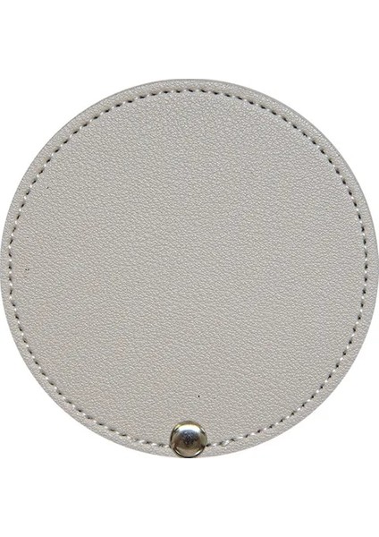 Gri Mini Yuvarlak Makyaj Aynası Taşınabilir Pu Kozmetik Ayna Katlanır Cep Kompakt Ayna Seyahat Aksesuarları (Yurt Dışından)