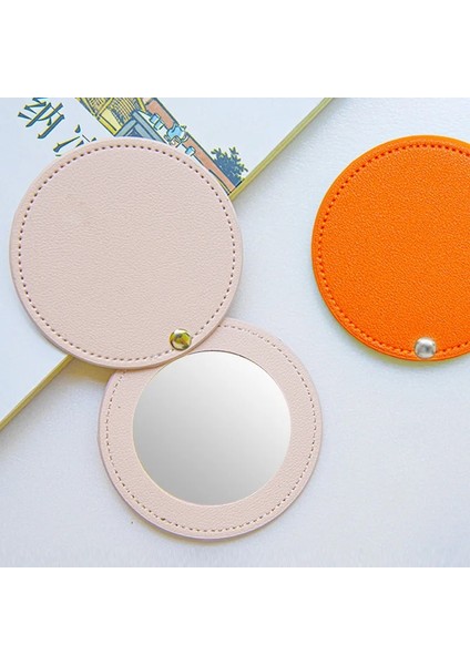 Gri Mini Yuvarlak Makyaj Aynası Taşınabilir Pu Kozmetik Ayna Katlanır Cep Kompakt Ayna Seyahat Aksesuarları (Yurt Dışından) fiyatları