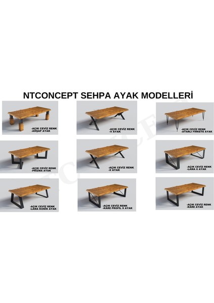 Ntconcept Sui V Ayak Masif Ahşap Sehpa