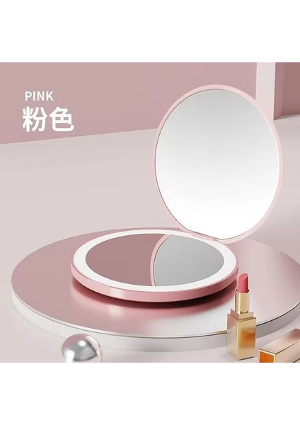 Pembe LED Işık Makyaj Aynası Katlanabilir Makyaj Küçük Cep Aynası Kadın Işık Efekti Için Pembe Beyaz Mini Ayna (Yurt Dışından) fiyatları