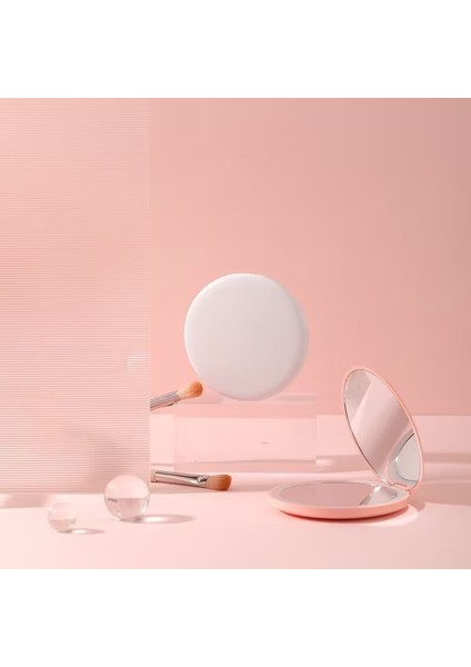 Pembe LED Işık Makyaj Aynası Katlanabilir Makyaj Küçük Cep Aynası Kadın Işık Efekti Için Pembe Beyaz Mini Ayna (Yurt Dışından) fırsatları