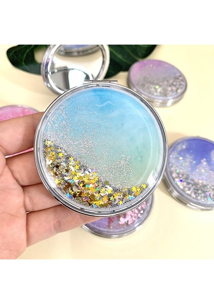 16 Taşınabilir Çift Taraflı Katlanır Kozmetik Ayna Kadın Hediyeler Akan Köpüklü Kum Mini Makyaj Aynası Kompakt Cep Aynaları (Yurt Dışından) indirimleri