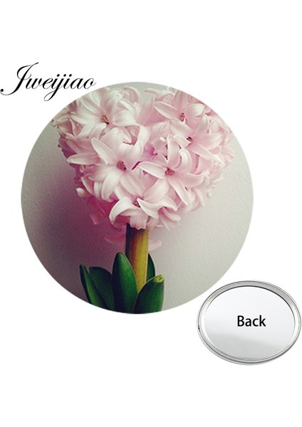 FS37 Youhaken Şebboy Çiçek Resimleri Baskılı Mini Yuvarlak Tek Tarafı Düz Cep Aynası Kompakt Taşınabilir Makyaj Vanity El Aynaları (Yurt Dışından)