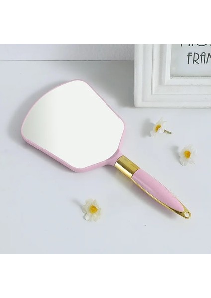 Pembe - A Hd Makyaj Aynası Avrupa Tarzı Yüksek Kaliteli El Üst Düzey Güzellik Taşınabilir Retro Desen Makyaj Aynası Kadın Cilt Bakımı Aracı (Yurt Dışından)