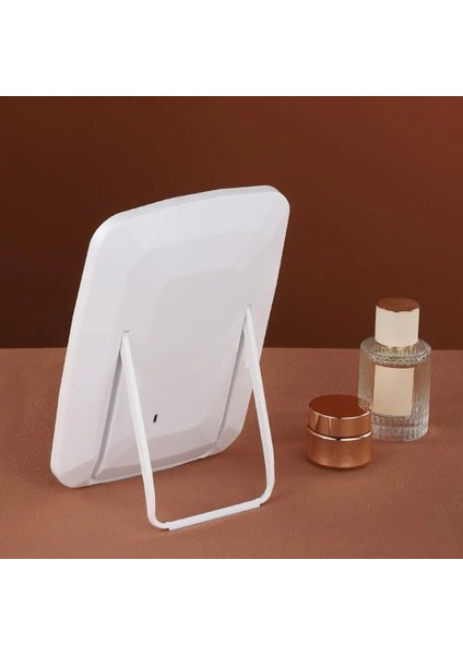 Pembe Katlanabilir Makyaj Aynası Katlanabilir LED Makyaj Aynası 3 Işık Modlu USB Şarj Edilebilir Dokunmatik Ekran Kontrolleri Kare Makyaj Aynası (Yurt Dışından) fiyatları