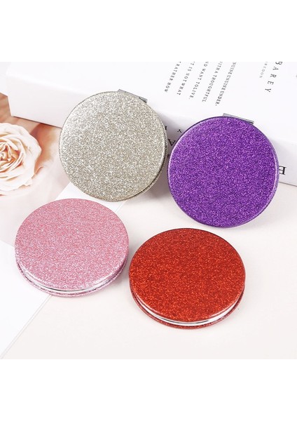 Altın 1 Adet Taşınabilir Glitter Yuvarlak Makyaj Aynası El Cep Katlanır Kozmetik Ayna Çift Yüz Makyaj Aynası (Yurt Dışından) modelleri