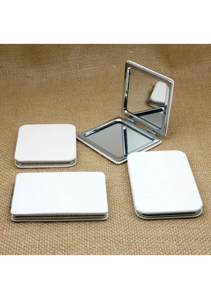 63X73 mm Kare 1 Adet Tüm Beyaz Çift Karikatür Olmadan Taraflı Ayna Katlanabilir Cep Makyaj Aynası Kadın Kızlar Güzellik Kozmetik Aynalar (Yurt Dışından)