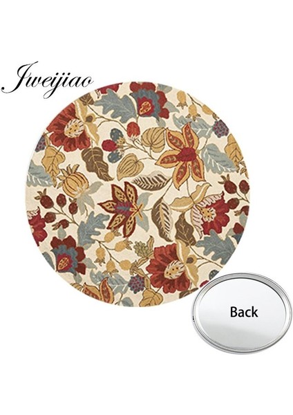 VG08 Youhaken Çiçek Desen Sanat Fotoğraf Baskılı Tek Tarafı Düz Mini Cep Aynası Kompakt Makyaj Vanity El Seyahat Çanta Ayna (Yurt Dışından)