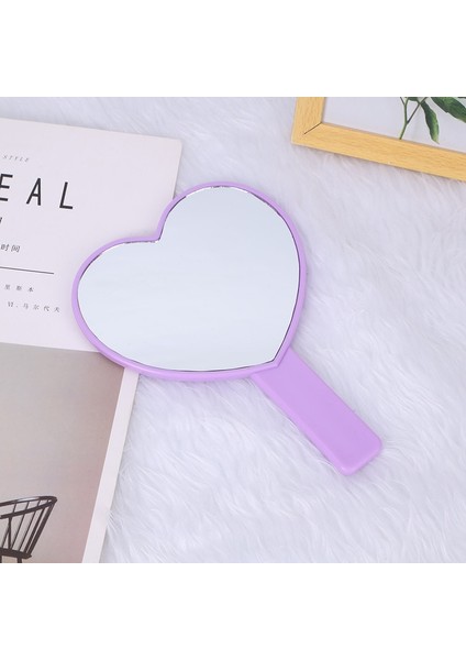 Siyah-Null Taşınabilir El Makyaj Aynası Kalp Şekli Kozmetik Ayna Düzensiz Kompakt Aynalar Saplı Kadın Kızlar Makyaj Güzellik Aracı (Yurt Dışından) indirimleri