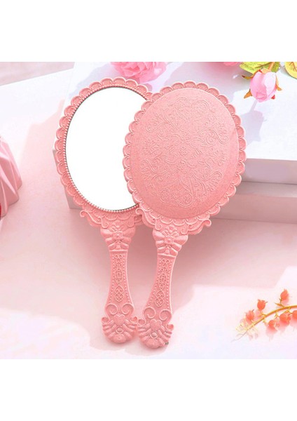 Gül Altın Vintage Oyma El Makyaj Aynası Makyaj Aynası Spa Salon Makyaj Vanity El Ayna Kolu Kozmetik Kompakt Ayna Kız Için (Yurt Dışından) modelleri