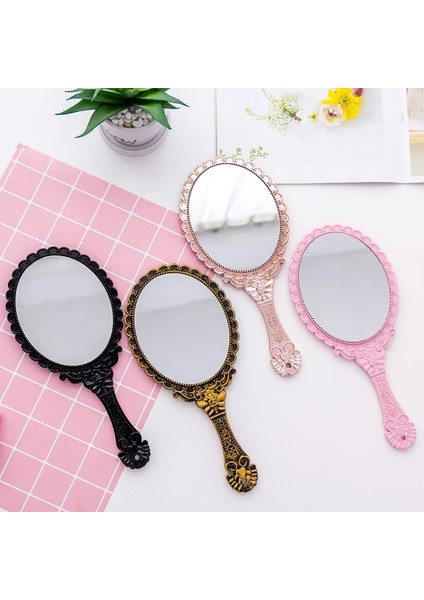 4 Vintage Gravür El Makyaj Masası Aynası Salon Makyaj Dresser El Aynası Kolu Kozmetik Kompakt Ayna Kadınlar Için (Yurt Dışından) modelleri