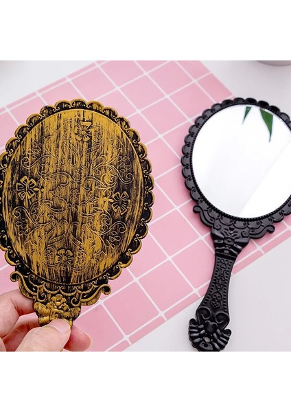 4 Vintage Gravür El Makyaj Masası Aynası Salon Makyaj Dresser El Aynası Kolu Kozmetik Kompakt Ayna Kadınlar Için (Yurt Dışından) indirimleri