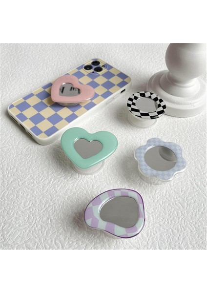 01 Lale Çiçek Mini Ayna Cep Taşınabilir Makyaj Aynaları Gerilebilir Kompakt Cep Telefonu Hava Yastığı Braketi Ayna Kozmetik Araçları (Yurt Dışından) fiyatları