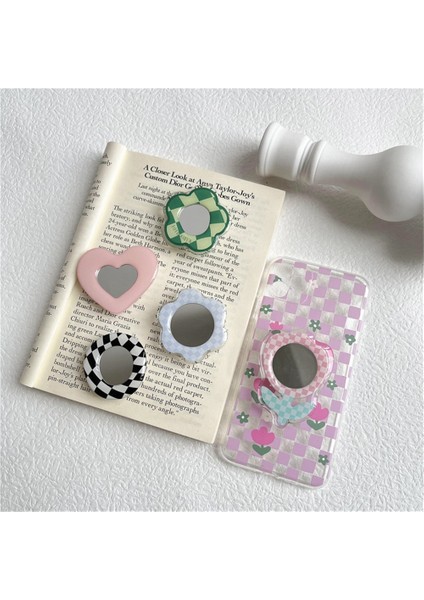 01 Lale Çiçek Mini Ayna Cep Taşınabilir Makyaj Aynaları Gerilebilir Kompakt Cep Telefonu Hava Yastığı Braketi Ayna Kozmetik Araçları (Yurt Dışından) indirimleri