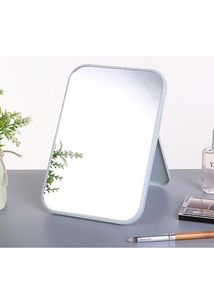 Mavi Katlanır Taşınabilir Büyük Kare Yüksek Çözünürlüklü Tek Taraflı Kozmetik Ayna Taşınabilir ve Kullanımı Kolay Basit ve Güzel (Yurt Dışından)