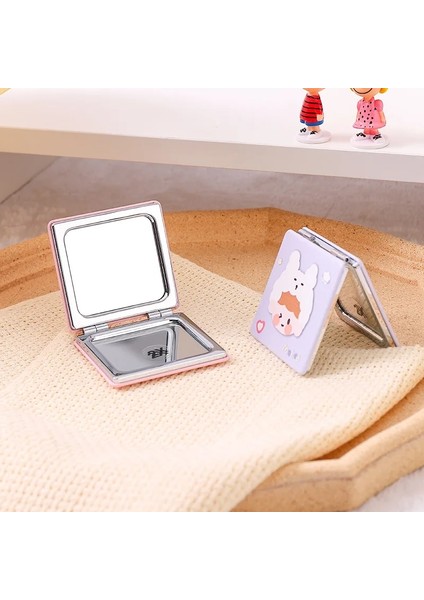 7 Karışık Renkli Katlanır Çift Taraflı Ayna El Makyaj Aynası Taşınabilir Sevimli Mini Ayna Kozmetik Kızlar Ayna (Yurt Dışından) modelleri