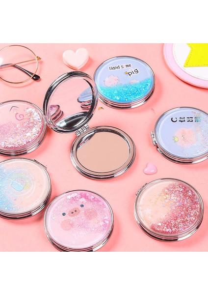 Pembe Kare Mini Ayna Ins Katlanabilir Bataklık Ayna Çift Taraflı Makyaj Aynası Taşınabilir Öğrenci Taşınabilir Küçük Yuvarlak Ayna (Yurt Dışından) indirimleri