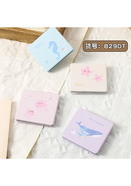 Rastgele COLOR25 Karikatür Taşınabilir Çift Taraflı Pu Küçük Ayna Öğrenci Makyaj Aynası Sevimli Küçük Ayı Kozmetik Ayna Kadın Kozmetik Araçları (Yurt Dışından)