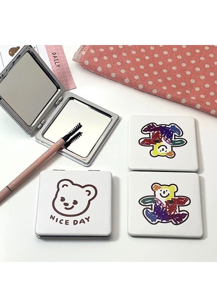 Rastgele COLOR25 Karikatür Taşınabilir Çift Taraflı Pu Küçük Ayna Öğrenci Makyaj Aynası Sevimli Küçük Ayı Kozmetik Ayna Kadın Kozmetik Araçları (Yurt Dışından) indirimleri