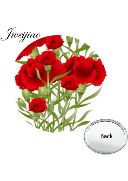 KL18 Youhaken Çiçek Fotoğrafları Baskılı Mini Tek Tarafı Düz Cep Aynası Pürüzsüz Kompakt Taşınabilir Basit Hediye Makyaj Vanity El Aynaları (Yurt Dışından)