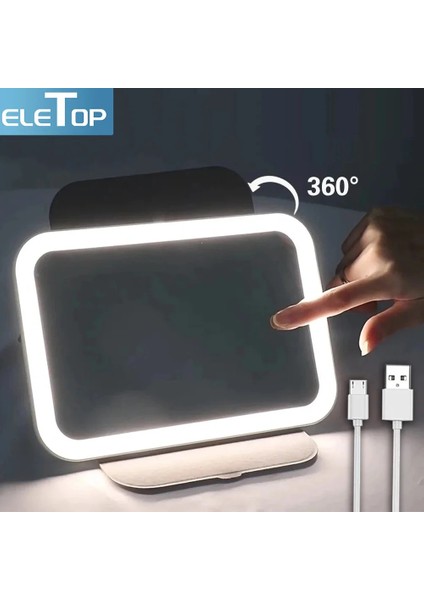 Haki LED Makyaj Aynaları Işıklı USB Pembe 360 Taşınabilir Katlanabilir Akıllı Seyahat Yüz Makyaj Masa Aynası Kozmetik Vanity Miroir (Yurt Dışından) fiyatları