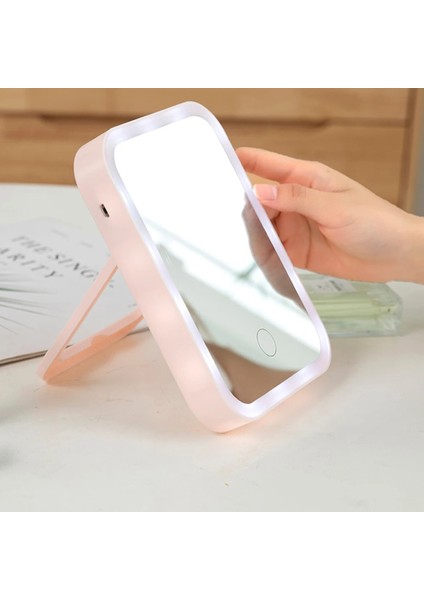 Pembe Monokrom LED Yüz Makyaj Aynası Işıkları ile Ayarlanabilir Dokunmatik Ekran Kozmetik Ayna Masaüstü Güzellik Makyaj Masası Aynaları Katlanır Masaüstü Aynası (Yurt Dışından) indirimleri