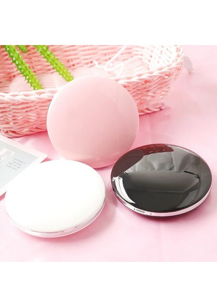 Pembe Hediye Kutusu 3 Renkli LED Makyaj Aynası El Tipi Mini Kompakt Makyaj Vanity Katlanabilir (Yurt Dışından)