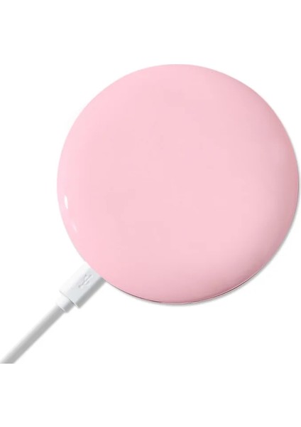 Pembe Hediye Kutusu 3 Renkli LED Makyaj Aynası El Tipi Mini Kompakt Makyaj Vanity Katlanabilir (Yurt Dışından)