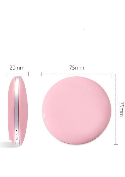 Pembe Hediye Kutusu 3 Renkli LED Makyaj Aynası El Tipi Mini Kompakt Makyaj Vanity Katlanabilir (Yurt Dışından)