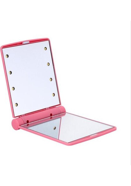 Mavi Yeni 1 Adet 8 LED Işıkları Lambalar Kadın Katlanabilir Makyaj Aynaları Bayan Kozmetik El Katlanır Taşınabilir Kompakt Cep Aynası Kozmetik Aracı (Yurt Dışından) fırsatları