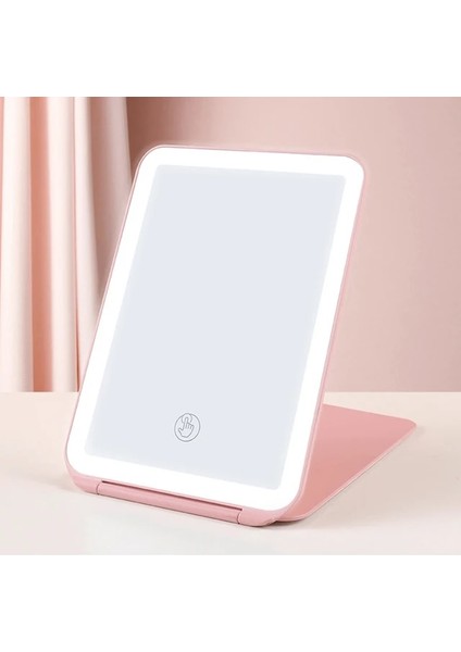 Pembe-Hayır Büyüteç USB Charing Katlanır Makyaj Aynası 10X Büyüteç Dokunmatik Ekran Giyinme Kozmetik Cam LED Işık Yatak Odası Güzellik Vanity Masa Aracı (Yurt Dışından)