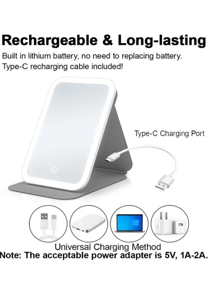 Haki LED Makyaj Aynaları Işıklı USB Pembe 360 Taşınabilir Katlanabilir Akıllı Seyahat Yüz Makyaj Masa Aynası Kozmetik Vanity Miroir (Yurt Dışından) fırsatları