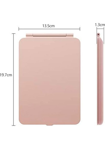 Siyah 10X Magnifie LED Makyaj Aynaları Taşınabilir Katlanır Aynalar Dokunmatik Ekran Makyaj Aynası Üç Renkli Işık Modu Seyahat Tuvalet Masası Aynası (Yurt Dışından)